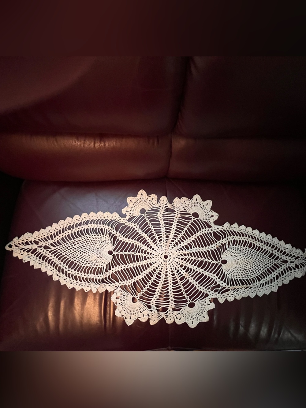 Hand crochet lace doily